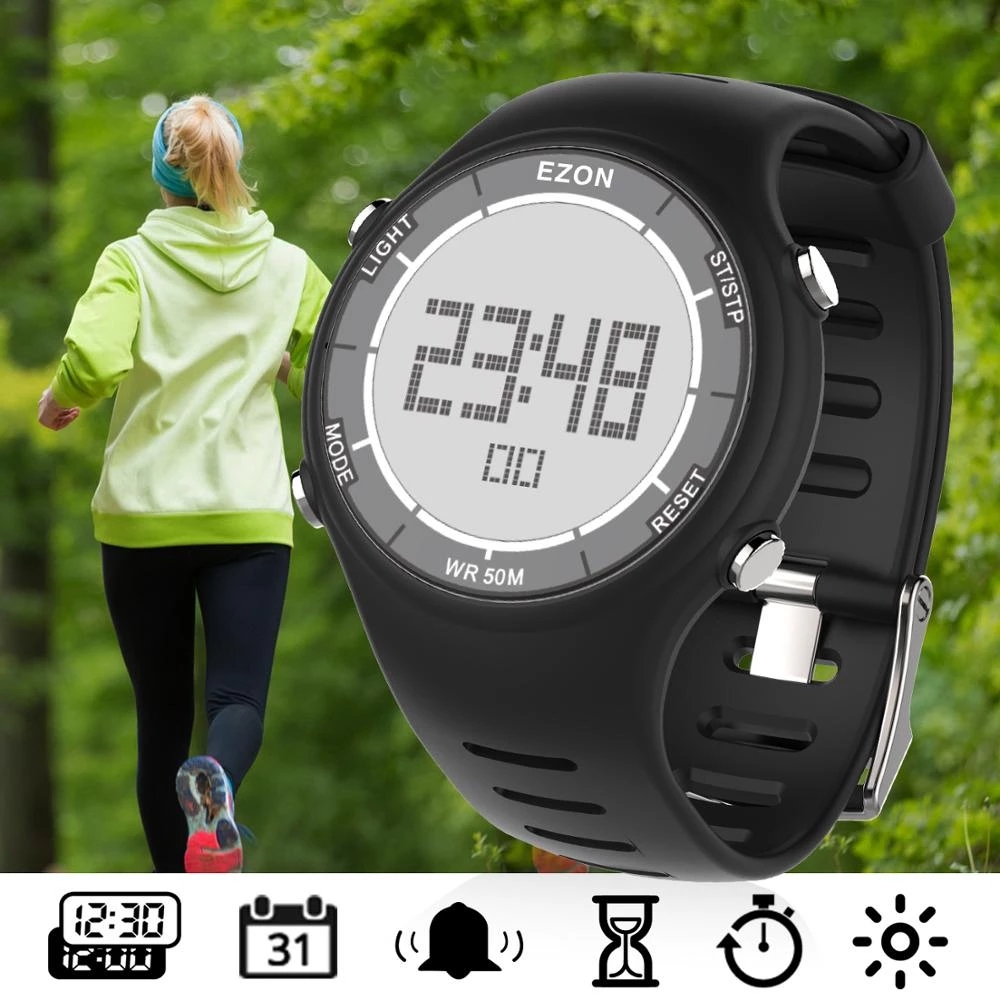 Chronograph Sport Watch - EZON новые модные женские цифровые спортивные