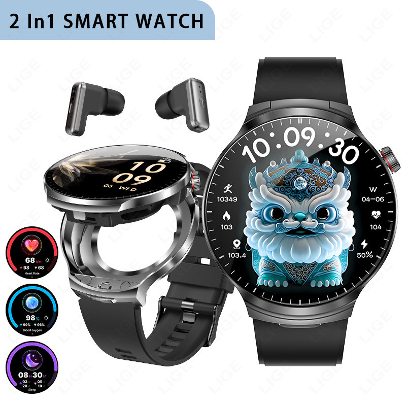 Smartwatch Noise Watches For Men - Смарт-часы LIGE New TWS 2-в-1 с