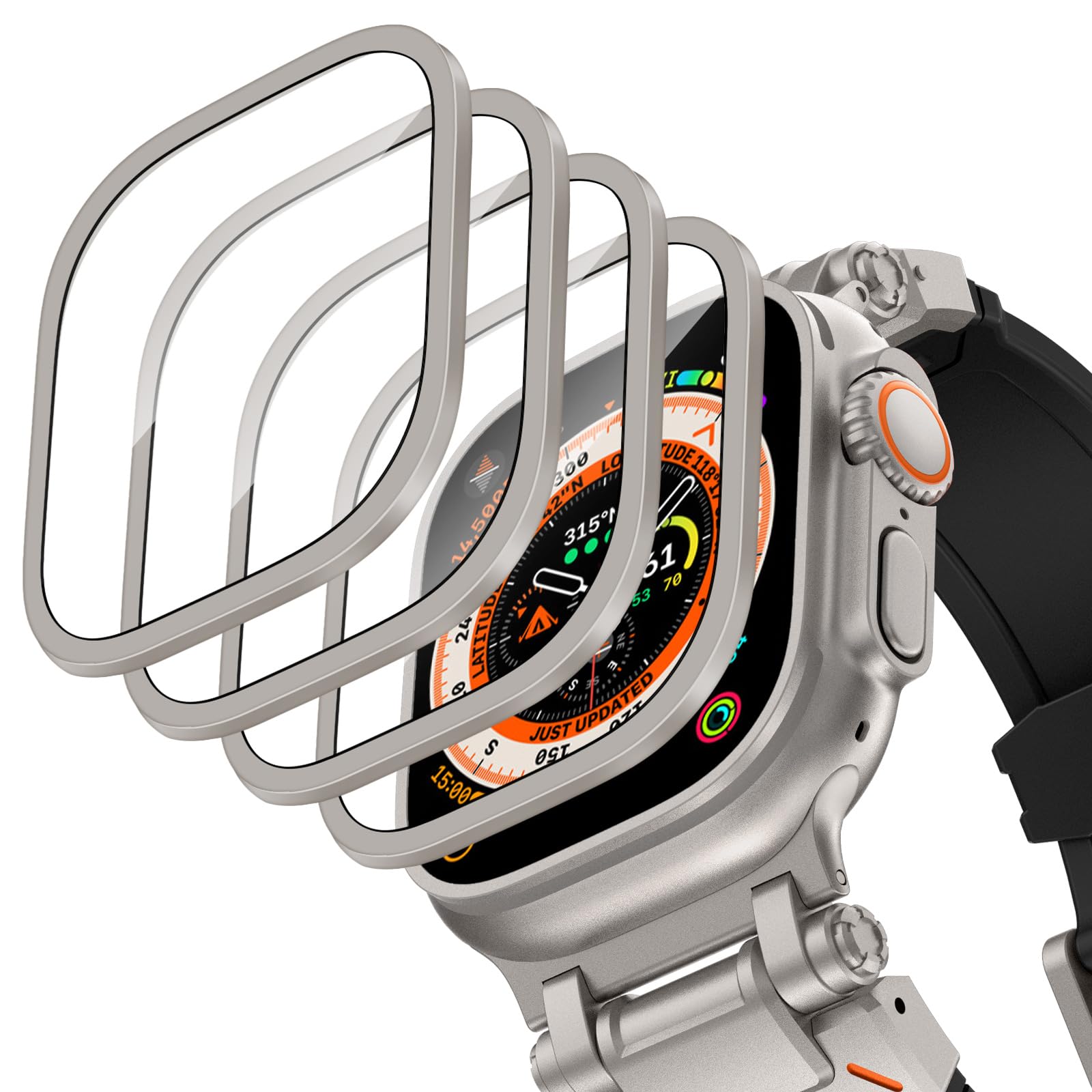 Smartwatch Watches For Men - Чехол из алюминиевого сплава + закаленное