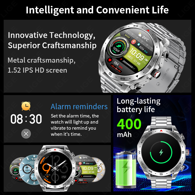 Умные часы LIGE TWS с Bluetoot – обзор и цена Smartwatch Noise Watches For Men