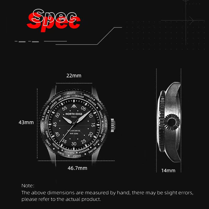 Мужские часы NORTH EDGE MAPLE  – обзор и цена Smartwatch Casual Watches For Men