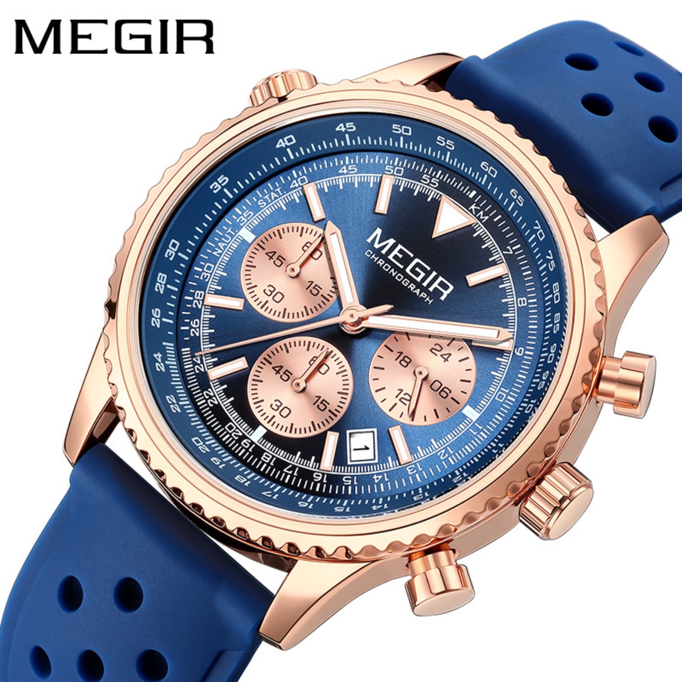 MEGIR Серебристо-черные кварце – обзор и цена Chronograph Sport Watch