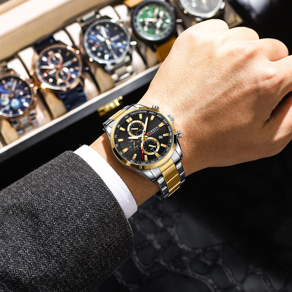 CURREN повседневные кварцевые  – обзор и цена Chronograph Sport Watch