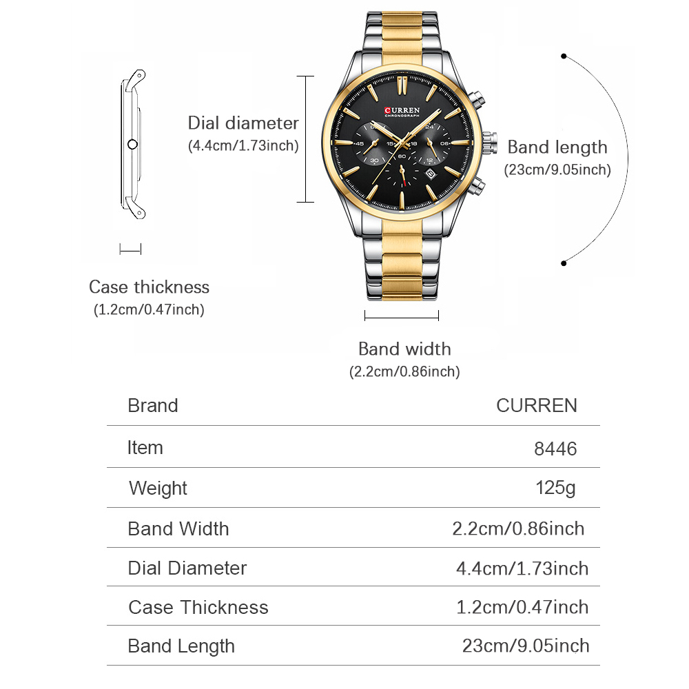 CURREN повседневные кварцевые  – обзор и цена Chronograph Sport Watch