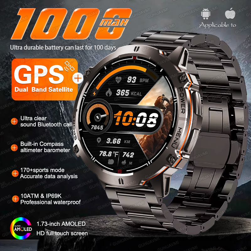 НОВЫЙ TANK X3 Военные 1000 мАч – обзор и цена Altimeter Compass Watch