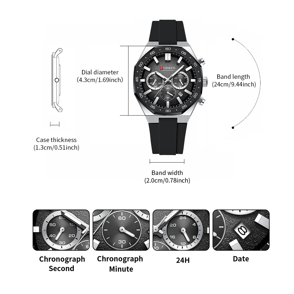 Мужские спортивные часы CURREN – обзор и цена Chronograph Sport Watch